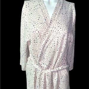 Marilyn Monroe Intimates Pink Grey Animal Print Soft Knit Jersey Lounge Robe‌